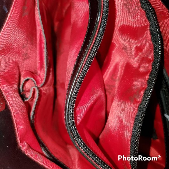 Vtg M.C. Marc Chantal Embossed Red Leather Western Style Shoulder Bag - Picture 7 of 7